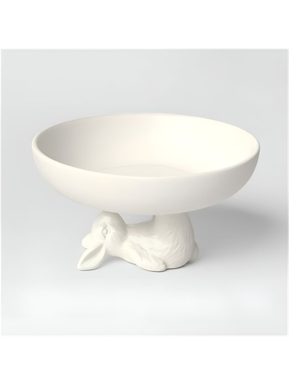 19.5oz Stoneware Bunny Pedestal Candy Bowl